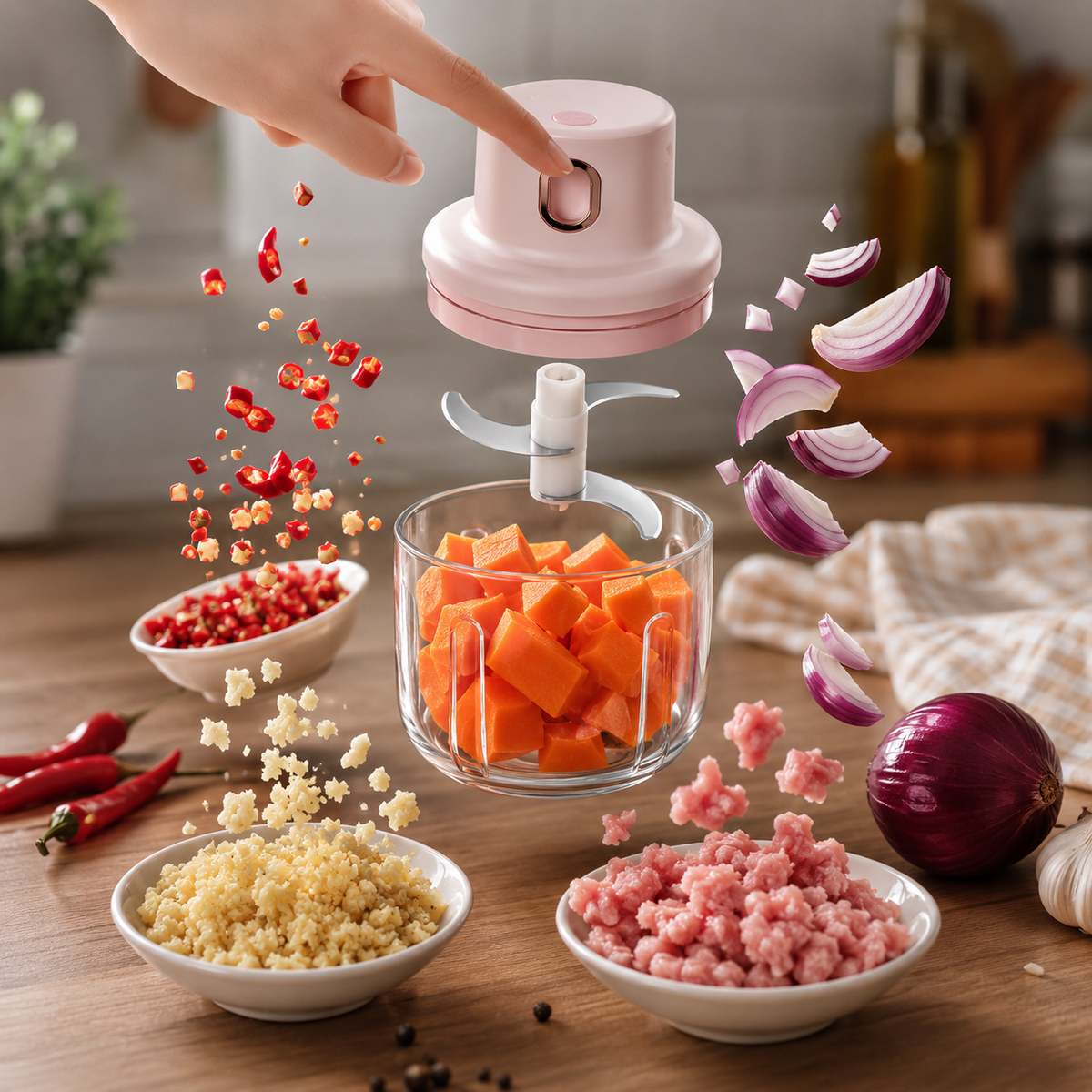 USB Rechargeable Electric Mini Food Chopper