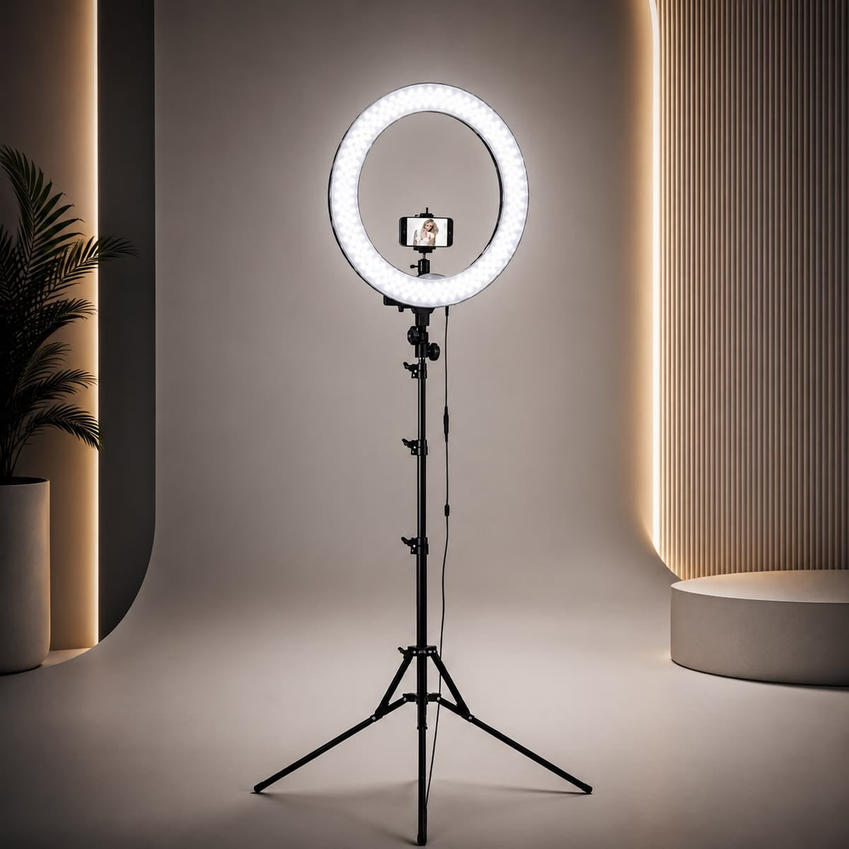 LED Ring Light + 7FT Adjustable Tripod