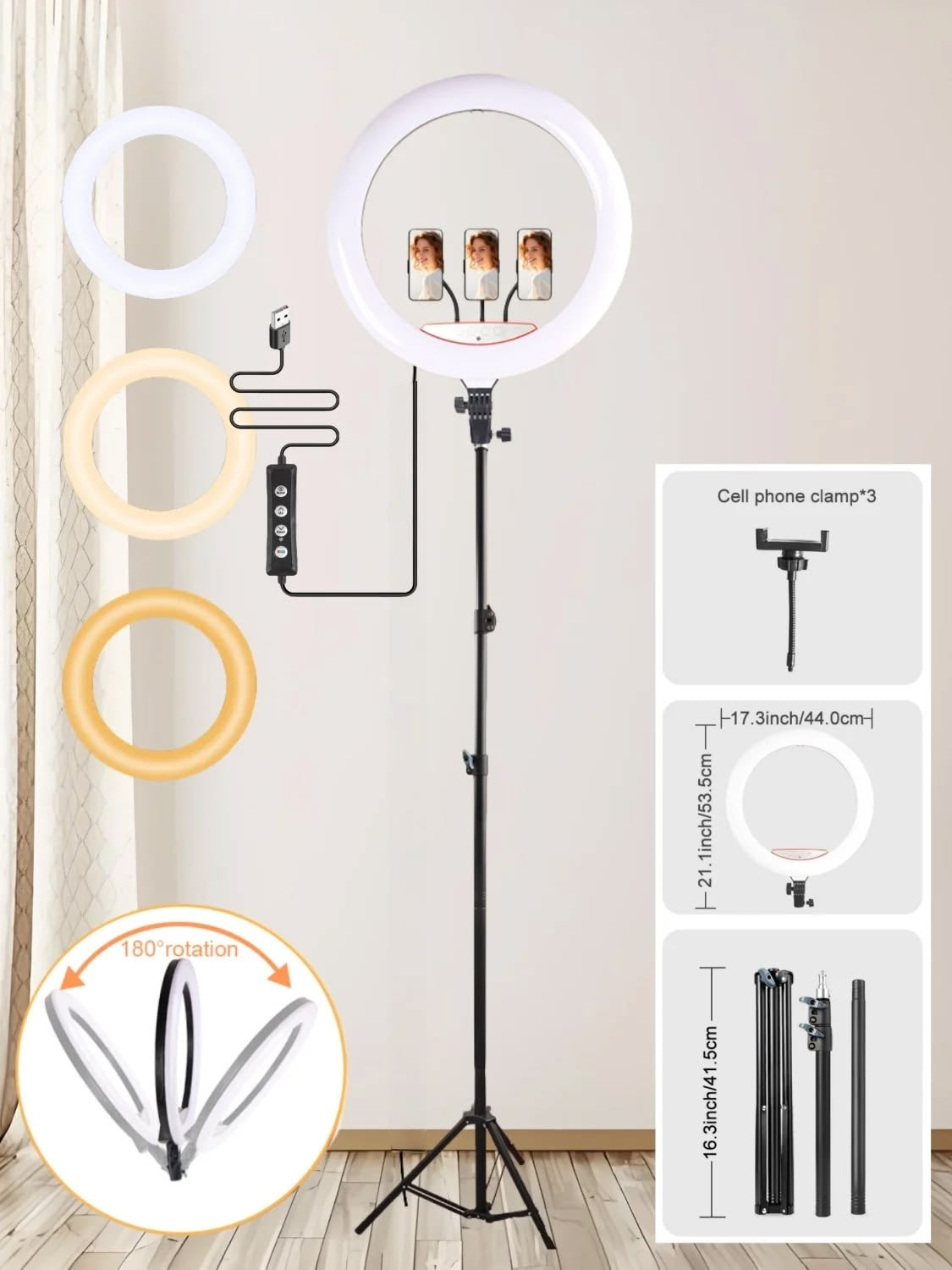 LED Ring Light + 7FT Adjustable Tripod