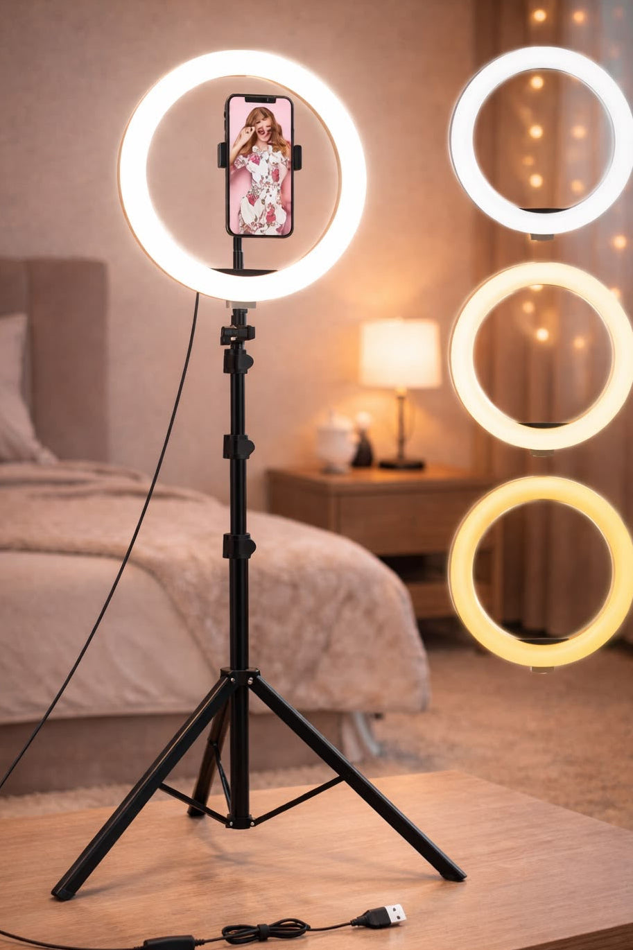 LED Ring Light + 7FT Adjustable Tripod