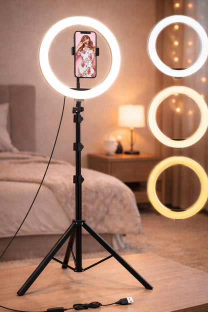 LED Ring Light + 7FT Adjustable Tripod