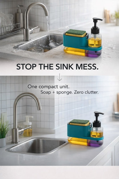 3-in-1 Smart Soap Dispenser with Sponge Holder