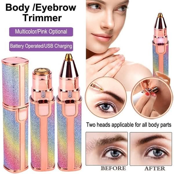 2-in-1 Electric Eyebrow & Body Hair Trimmer – Precision Facial Hair Remover