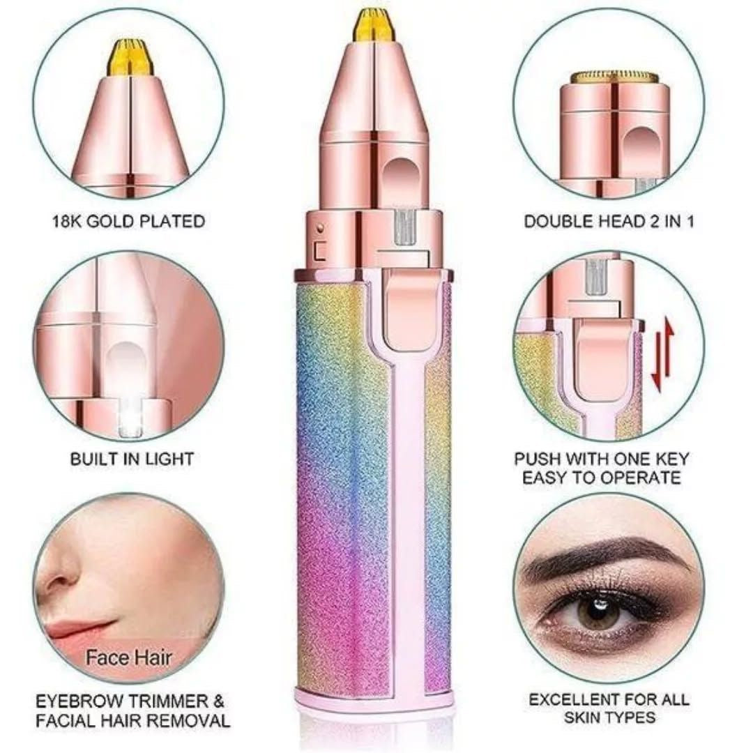 2-in-1 Electric Eyebrow & Body Hair Trimmer – Precision Facial Hair Remover