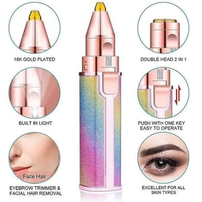 2-in-1 Electric Eyebrow & Body Hair Trimmer – Precision Facial Hair Remover