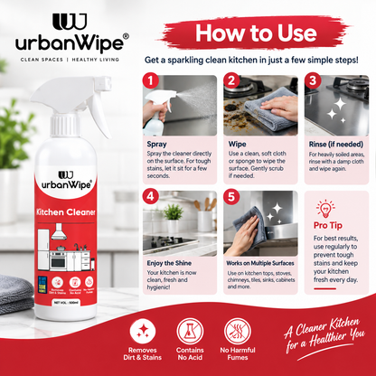 UrbanWipe® Kitchen Cleaner – Powerful Grease & Stain Remover | 500ml 🧼 Buy 2 Kitchen Cleaners – Only ₹399