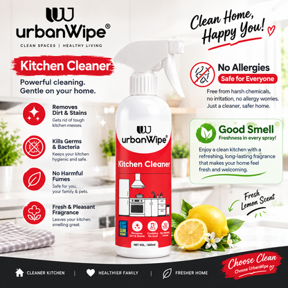 UrbanWipe® Kitchen Cleaner – Powerful Grease & Stain Remover | 500ml 🧼 Buy 2 Kitchen Cleaners – Only ₹399