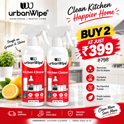 UrbanWipe® Kitchen Cleaner – Powerful Grease & Stain Remover | 500ml 🧼 Buy 2 Kitchen Cleaners – Only ₹399