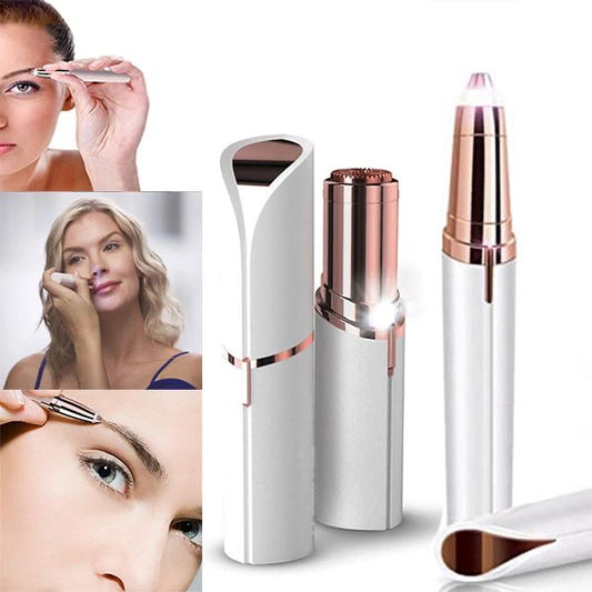 Eyebrow Trimmer for Women, 2 in 1 Rechargeable Facial Hair Remover with Replaceable Heads, Professional Painless Personal Hair Removal Eyebrow Razor with Indicator Light (white)colour